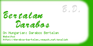 bertalan darabos business card